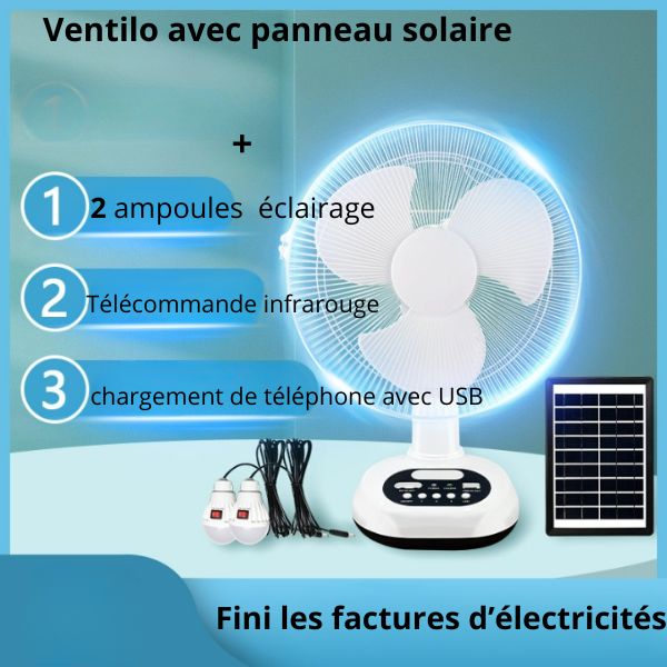 VENTILATEUR AVEC PANNEAU SOLAIRE